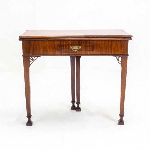 georgian chippendale mahogany console foldover tea table george iii - CATEGORY: ANTIQUE TABLES - DATED GEORGIAN