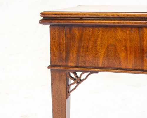 GEORGIAN CHIPPENDALE MAHOGANY CONSOLE FOLDOVER TEA TABLE GEORGE III - ADDITIONAL PHOTO 13
