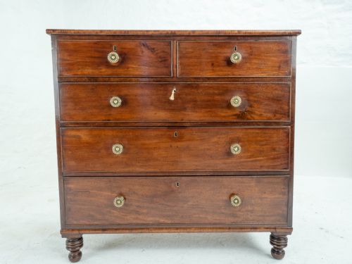 GEORGIAN STRAIGHT FRONT MAHOGANY CHEST OF DRAWERS IN THE MANNER OF GILLOWS C1810 - ADDITIONAL PHOTO 12