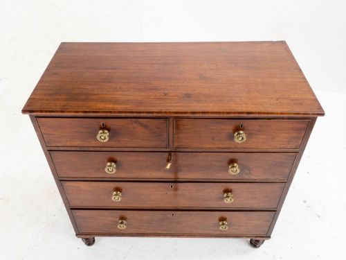 GEORGIAN STRAIGHT FRONT MAHOGANY CHEST OF DRAWERS IN THE MANNER OF GILLOWS C1810 - ADDITIONAL PHOTO 13