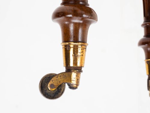 A LEATHER WALNUT GILLOWSESQUE STOOL WITH COPE COLLINSON CASTORS MID C19TH - ADDITIONAL PHOTO 12