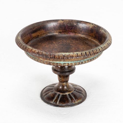 C19TH ITALIAN BRONZE PATINATED TAZZA CENTREPIECE PEDESTAL BOWL - ADDITIONAL PHOTO 1