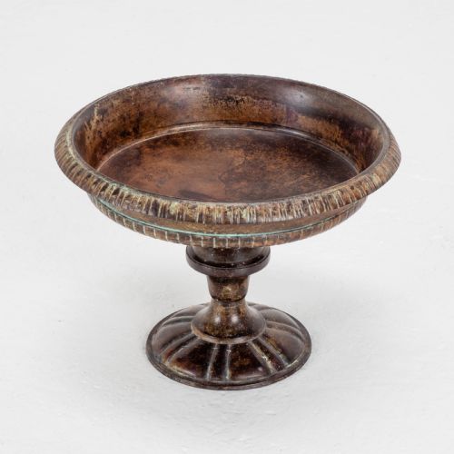 C19TH ITALIAN BRONZE PATINATED TAZZA CENTREPIECE PEDESTAL BOWL - ADDITIONAL PHOTO 2