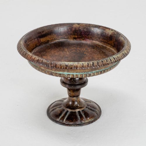 C19TH ITALIAN BRONZE PATINATED TAZZA CENTREPIECE PEDESTAL BOWL - ADDITIONAL PHOTO 3