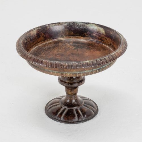 C19TH ITALIAN BRONZE PATINATED TAZZA CENTREPIECE PEDESTAL BOWL - ADDITIONAL PHOTO 4