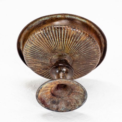 C19TH ITALIAN BRONZE PATINATED TAZZA CENTREPIECE PEDESTAL BOWL - ADDITIONAL PHOTO 5
