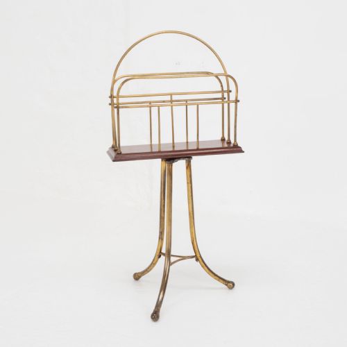 C19TH MAHOGANY BRASS REVOLVING MAGAZINE OR BOOK STAND REGENCY - ADDITIONAL PHOTO 2