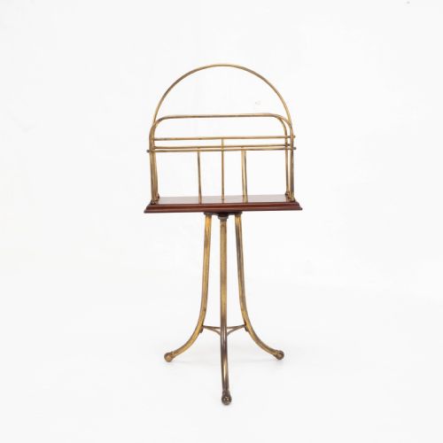 C19TH MAHOGANY BRASS REVOLVING MAGAZINE OR BOOK STAND REGENCY - ADDITIONAL PHOTO 5