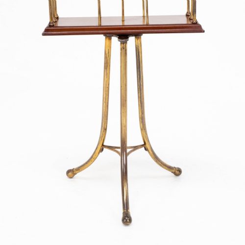 C19TH MAHOGANY BRASS REVOLVING MAGAZINE OR BOOK STAND REGENCY - ADDITIONAL PHOTO 6