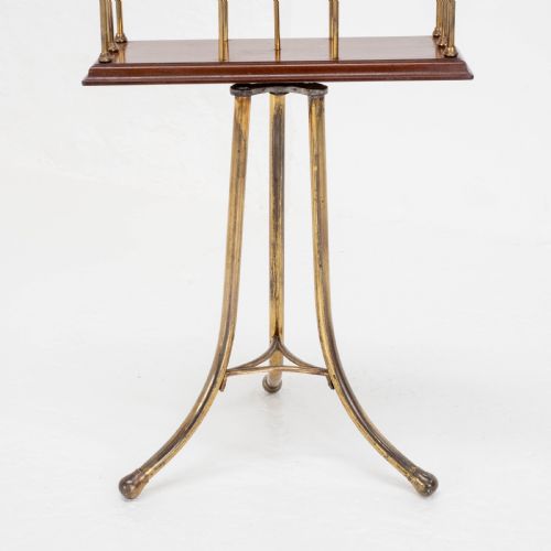 C19TH MAHOGANY BRASS REVOLVING MAGAZINE OR BOOK STAND REGENCY - ADDITIONAL PHOTO 9