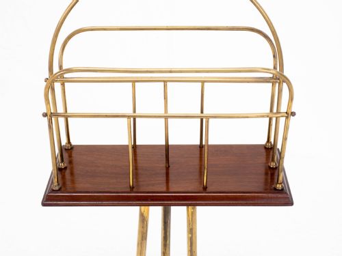 C19TH MAHOGANY BRASS REVOLVING MAGAZINE OR BOOK STAND REGENCY - ADDITIONAL PHOTO 10