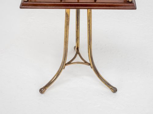 C19TH MAHOGANY BRASS REVOLVING MAGAZINE OR BOOK STAND REGENCY - ADDITIONAL PHOTO 13