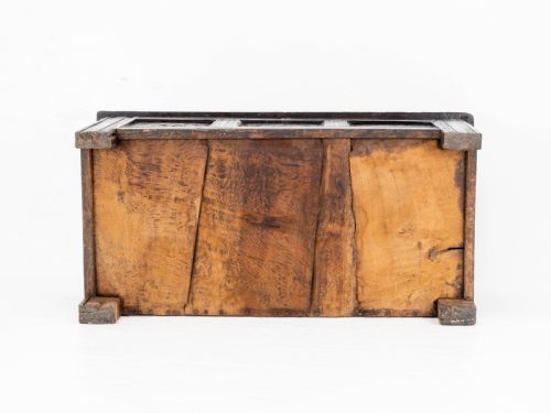 CHARLES II C17TH CARVED OAK PANELLED COFFER W SOLID PLANK LID C1675 CAROLEAN - ADDITIONAL PHOTO 15