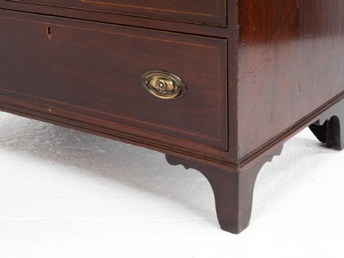 GEORGIAN MAHOGANY INLAID SPLIT CHEST OF DRAWERS REGENCY CAMPAIGN - ADDITIONAL PHOTO 7