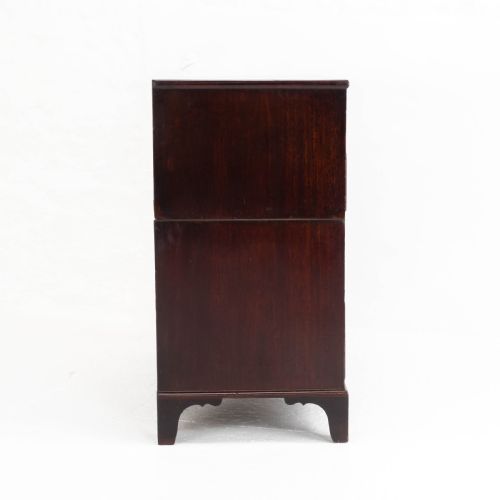 GEORGIAN MAHOGANY INLAID SPLIT CHEST OF DRAWERS REGENCY CAMPAIGN - ADDITIONAL PHOTO 8