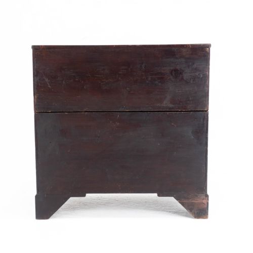 GEORGIAN MAHOGANY INLAID SPLIT CHEST OF DRAWERS REGENCY CAMPAIGN - ADDITIONAL PHOTO 9
