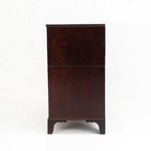 GEORGIAN MAHOGANY INLAID SPLIT CHEST OF DRAWERS REGENCY CAMPAIGN - ADDITIONAL PHOTO 11