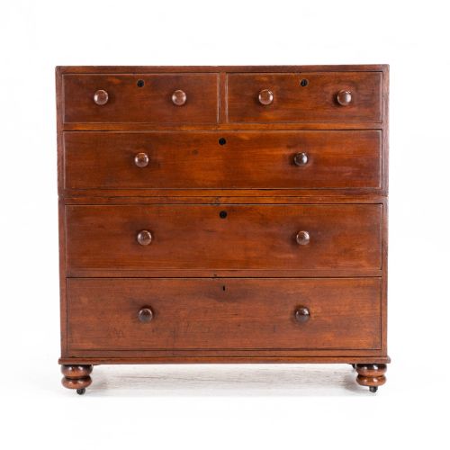 GEORGIAN MILITARY CAMPAIGN TEAK CHEST OF DRAWERS GEORGE III - ADDITIONAL PHOTO 5