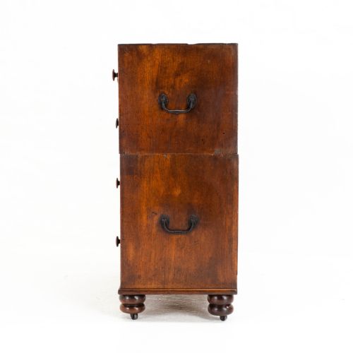 GEORGIAN MILITARY CAMPAIGN TEAK CHEST OF DRAWERS GEORGE III - ADDITIONAL PHOTO 7