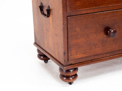 GEORGIAN MILITARY CAMPAIGN TEAK CHEST OF DRAWERS GEORGE III - ADDITIONAL PHOTO 11
