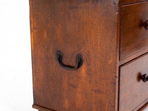 GEORGIAN MILITARY CAMPAIGN TEAK CHEST OF DRAWERS GEORGE III - ADDITIONAL PHOTO 13