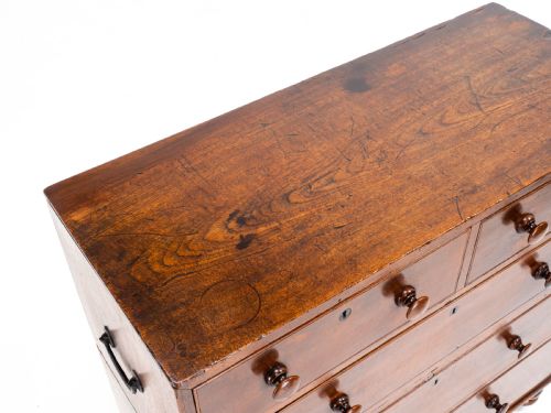 GEORGIAN MILITARY CAMPAIGN TEAK CHEST OF DRAWERS GEORGE III - ADDITIONAL PHOTO 20