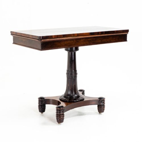 REGENCY ROSEWOOD CARDGAMES OR CONSOLE TABLE GEORGIAN WILLIAM IV - ADDITIONAL PHOTO 2