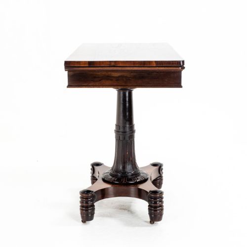 REGENCY ROSEWOOD CARDGAMES OR CONSOLE TABLE GEORGIAN WILLIAM IV - ADDITIONAL PHOTO 3