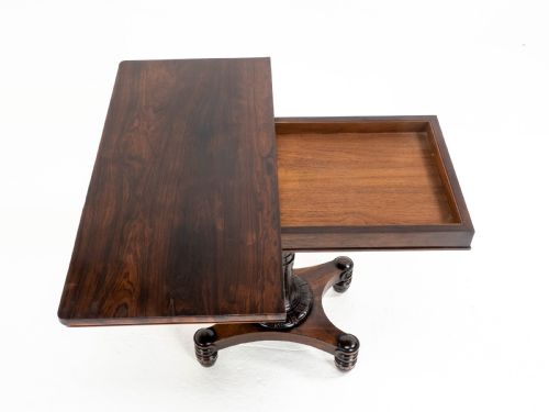 REGENCY ROSEWOOD CARDGAMES OR CONSOLE TABLE GEORGIAN WILLIAM IV - ADDITIONAL PHOTO 16