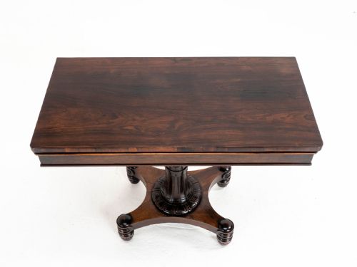 REGENCY ROSEWOOD CARDGAMES OR CONSOLE TABLE GEORGIAN WILLIAM IV - ADDITIONAL PHOTO 17
