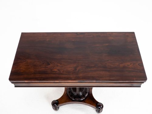 REGENCY ROSEWOOD CARDGAMES OR CONSOLE TABLE GEORGIAN WILLIAM IV - ADDITIONAL PHOTO 18