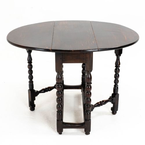 C17TH LATER SMALL DARK OAK COUNTRY GATELEG DINING TABLE SIDE OCCASIONAL - ADDITIONAL PHOTO 1