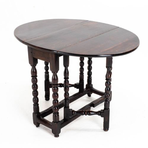 C17TH LATER SMALL DARK OAK COUNTRY GATELEG DINING TABLE SIDE OCCASIONAL - ADDITIONAL PHOTO 2
