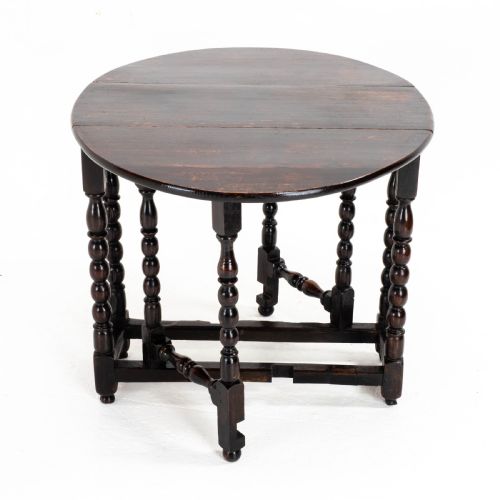 C17TH LATER SMALL DARK OAK COUNTRY GATELEG DINING TABLE SIDE OCCASIONAL - ADDITIONAL PHOTO 3
