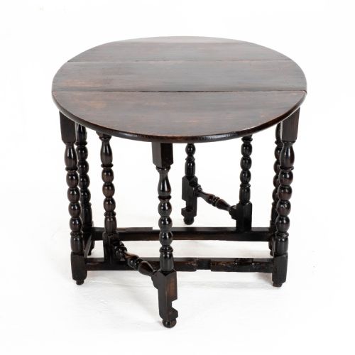 C17TH LATER SMALL DARK OAK COUNTRY GATELEG DINING TABLE SIDE OCCASIONAL - ADDITIONAL PHOTO 4