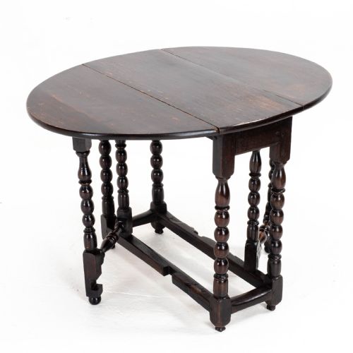 C17TH LATER SMALL DARK OAK COUNTRY GATELEG DINING TABLE SIDE OCCASIONAL - ADDITIONAL PHOTO 6