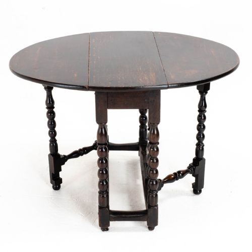C17TH LATER SMALL DARK OAK COUNTRY GATELEG DINING TABLE SIDE OCCASIONAL - ADDITIONAL PHOTO 7