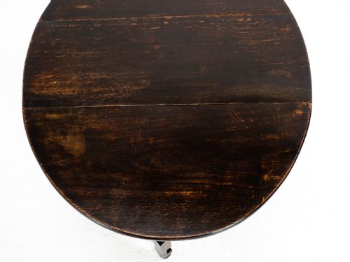 C17TH LATER SMALL DARK OAK COUNTRY GATELEG DINING TABLE SIDE OCCASIONAL - ADDITIONAL PHOTO 8