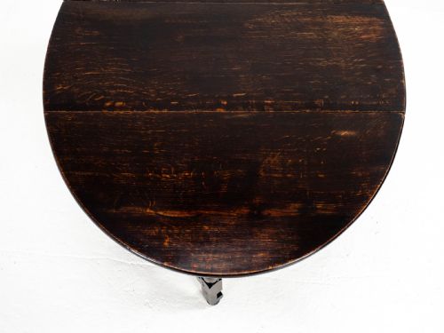 C17TH LATER SMALL DARK OAK COUNTRY GATELEG DINING TABLE SIDE OCCASIONAL - ADDITIONAL PHOTO 9