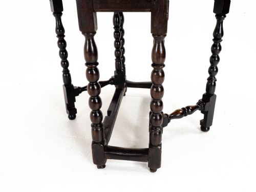 C17TH LATER SMALL DARK OAK COUNTRY GATELEG DINING TABLE SIDE OCCASIONAL - ADDITIONAL PHOTO 11