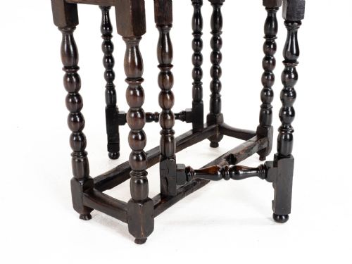C17TH LATER SMALL DARK OAK COUNTRY GATELEG DINING TABLE SIDE OCCASIONAL - ADDITIONAL PHOTO 12
