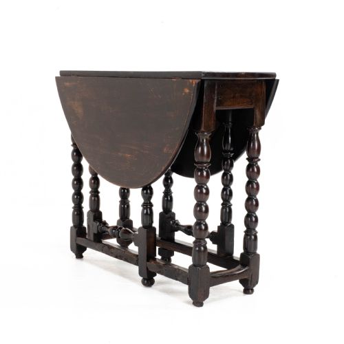 C17TH LATER SMALL DARK OAK COUNTRY GATELEG DINING TABLE SIDE OCCASIONAL - ADDITIONAL PHOTO 14