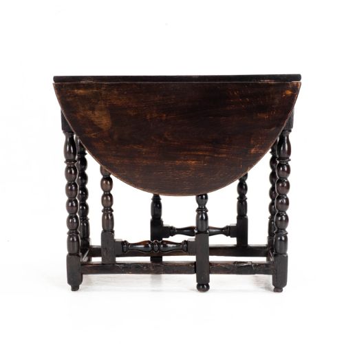 C17TH LATER SMALL DARK OAK COUNTRY GATELEG DINING TABLE SIDE OCCASIONAL - ADDITIONAL PHOTO 16
