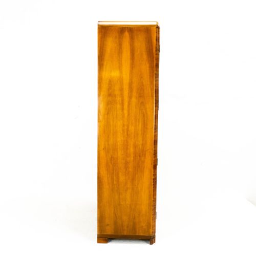 ART DECO BURR WALNUT DOUBLE WARDROBE SMALL COMPACTUM ARMOIRE - ADDITIONAL PHOTO 4