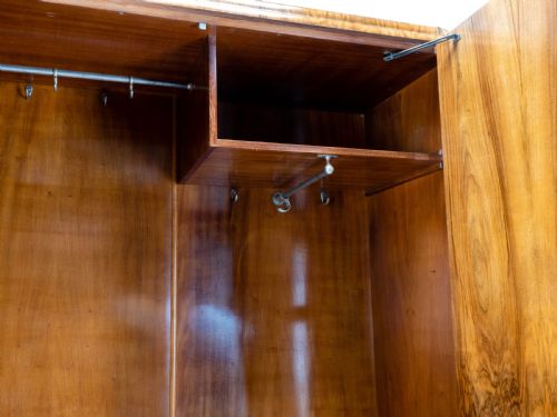 ART DECO BURR WALNUT DOUBLE WARDROBE SMALL COMPACTUM ARMOIRE - ADDITIONAL PHOTO 14