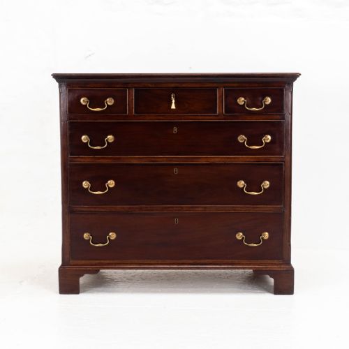 GEORGE III MAHOGANY STRAIGHT FRONT CHEST OF DRAWERS GEORGIAN - ADDITIONAL PHOTO 1
