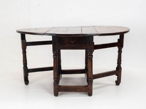 C17TH SMALL OAK COUNTRY GATELEG DINING TABLE SIDE OCCASIONAL - ADDITIONAL PHOTO 1