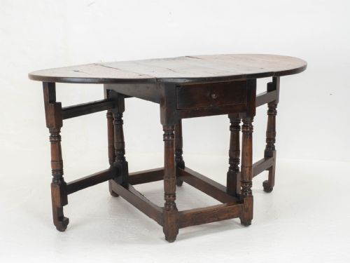 C17TH SMALL OAK COUNTRY GATELEG DINING TABLE SIDE OCCASIONAL - ADDITIONAL PHOTO 3