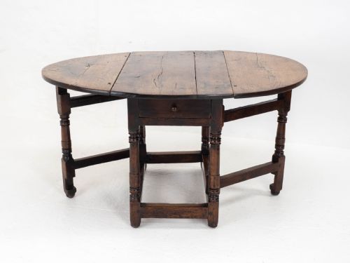 C17TH SMALL OAK COUNTRY GATELEG DINING TABLE SIDE OCCASIONAL - ADDITIONAL PHOTO 5