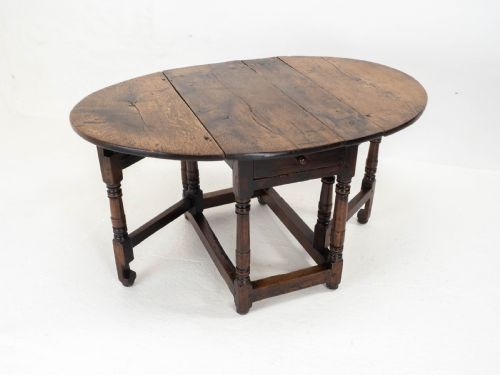 C17TH SMALL OAK COUNTRY GATELEG DINING TABLE SIDE OCCASIONAL - ADDITIONAL PHOTO 7